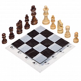 Шахматні фігури дерев'яні з полотном PVC для гри SP-Sport 301P
