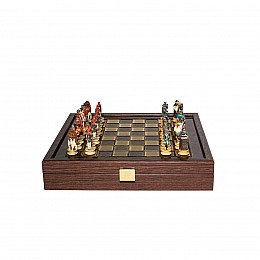 Шахи Manopoulo, Greek Samurai Resin Chess set with Bronze chessboard бронза полістоун 26х26 см (SKK27BRO)