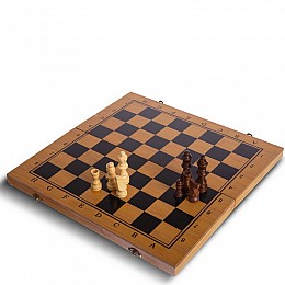 Шахи, шашки, нарди 3 в 1 бамбукові SP-Sport B-3140 39x39см