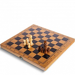Шахи, шашки, нарди 3 в 1, бамбукові SP-Sport B-3135, 34x34см