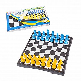 Шашки и шахмати 2 в 1 Патриот желто-голубые Технок (9055)