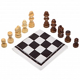 Шахматные фигуры деревянные с полотном PVC для игр SP-Sport 202Р