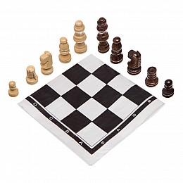 Шахматні фігури дерев'яні з полотном PVC для гри SP-Sport 18P