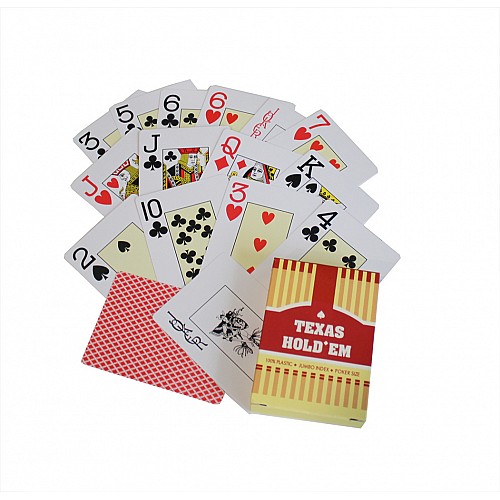 Карти гральні пластикові покерні Duke Texas Hold'em 54 листа 88х68 мм (DN30766RED)