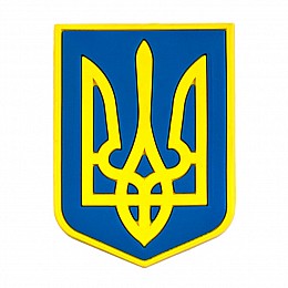 Магнит Резиновый Magnet Трезубец Герб Украины 5,5x4,1x0,3 см Желто-голубой (19401)