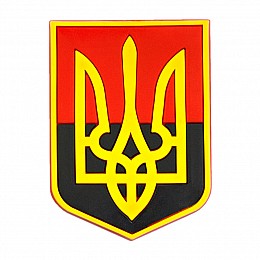 Магніт Гумовий Magnet Тризуб Герб України 5,5x5,5x0,3 см Чорно-червоний (19402)