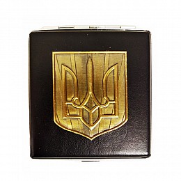 Портсигар Champ на 20 сигарет кожаный Haojue HG-604 YH-02 Black Герб України (do249-hbr)