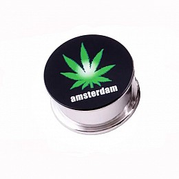 Гріндер для розмелювання тютюну ASHTRAY Amsterdam HL-179 Конопля Black Silver (10862-hbr)