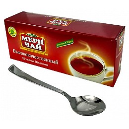 Индийский черный чай Мери Чай в пакетиках 25 шт + Ложка