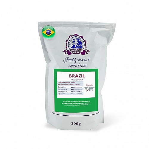 Кава в зернах Standard Coffee Бразилія Моджана 100% арабіка 500 г.