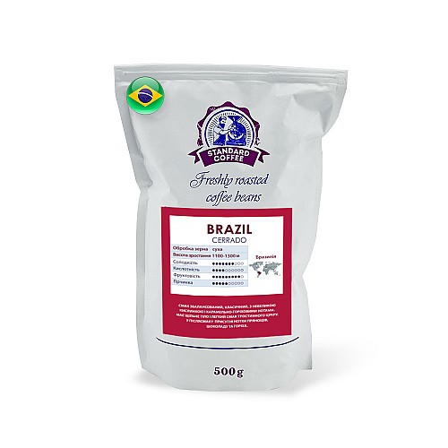 Кава в зернах Standard Coffee Бразилія Черрадо 100% арабіка 500 г.