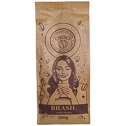 Свіжопрожарений кава в зернах моносорт Orso Brasil 100 % Арабіка 8 шт х 500 г