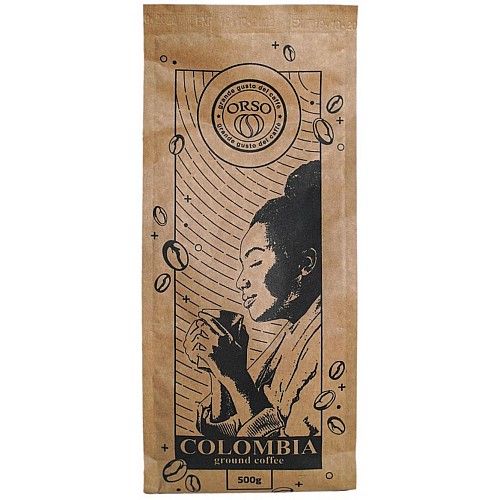 Свіжопрожарений помелений кава моносорт Orso Colombia 100% Арабіка 8 шт х 500 г