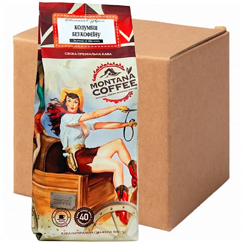 Кава в зернах без кофеїну Montana Coffee Колумбія 100% арабіка 6 шт х 500 г.