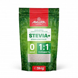 Диетическая добавка сладкий экстракт из листьев стевии Akura STEVIA+ 250 г