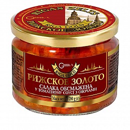 Салака обжаренная в томатном соусе с овощами Рижское золото 280 г (4820062446952)