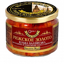 Килька балтийська обсмажена в томатному соусі з овочами Рижське золото 280 г (4820062446969)
