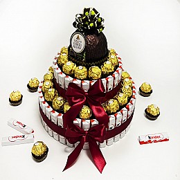 Подарок на день народження з великим цукеркою для улюбленої дівчини PRO 35*35 см 1650 г