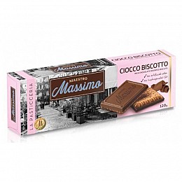 Печиво з молочним шоколадом Maestro Massimo Ciocco Biscotto Milk 120 г