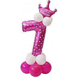 Празднична цифра 7 UrbanBall з повітряних кульок для дівчинки Рожевий (UB350)