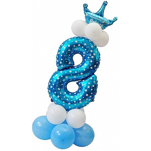 Празднична цифра 8 UrbanBall з повітряних кульок для хлопчика Синій (UB362)