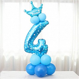 Празднична цифра з повітряних кульок 4 UrbanBall Голубий (UB3226)