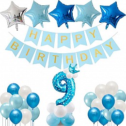 Праздничний набір HStyle з повітряних кульок для 9-го дня народження хлопчика Синій (LO87P)