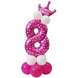 Праздничная цифра 8 UrbanBall из воздушных шаров для девочки Розовый (UB345)