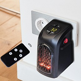 Портативний тепловентилятор міні електрообігрівач кімнатний в розетку Handy heater дуйка 400 Вт Чорний