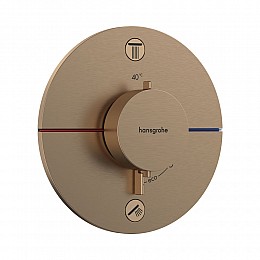 Термостат на 2 потребителя Hansgrohe ShowerSelect Comfort S шлифованная бронза 15554140