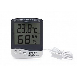 Термогігрометр KTJ Thermo TA218C з витягнутим датчиком температури і вологості Білий (20053100204)