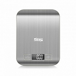 Весы кухонные электронные DSP KD7012 металлические + батарейки 5 кг Серый