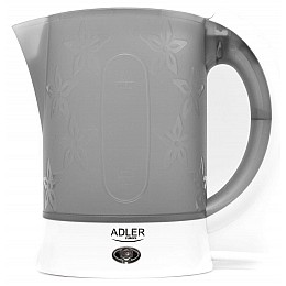 Електрочайник Adler AD 1268 з чашками і ложками Сірий з білим (006325)