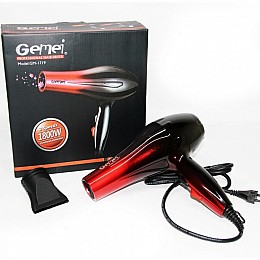 Профессиональный фен для укладки и сушки волос Gemei GM-1719 Черный с красным