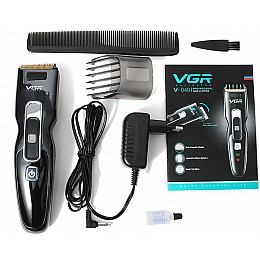 Машинка для стрижки волос VGR V040 аккумуляторна Чорна (301074)