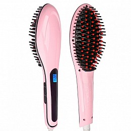 Расческа-выпрямитель Fast Hair Brush Straightener Dt-9903 Розовая