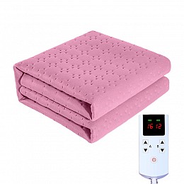 Электропростынь плед Lesko STT 180*200 см Pink одеяло с подогревом от сети 220 вольт