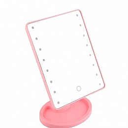 Косметическое зеркало Large 22 с LED подсветкой Pink (kz027-hbr)