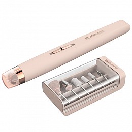 Портативный фрезер-ручка аккумуляторный Flawless Salon Kit Nails для маникюра и педикюра на 2 скорости с набором фрез Розовый