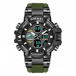 Часы наручные мужские Smael 8027 Army Green (15182-hbr)