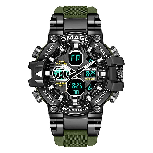 Часи наручні чоловічі Smael 8027 Army Green (15182-hbr)