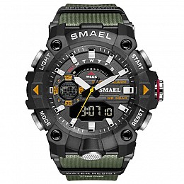 Часы наручные мужские Smael 8040 Army Green (15160-hbr)