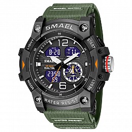Часы наручные мужские Smael 8007 Army Green (15168-hbr)