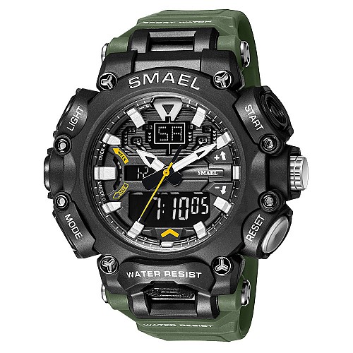 Часы наручные мужские Smael 8053 Army Green (15186-hbr)