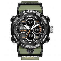 Часы наручные мужские Smael 8038 Army Green (15179-hbr)
