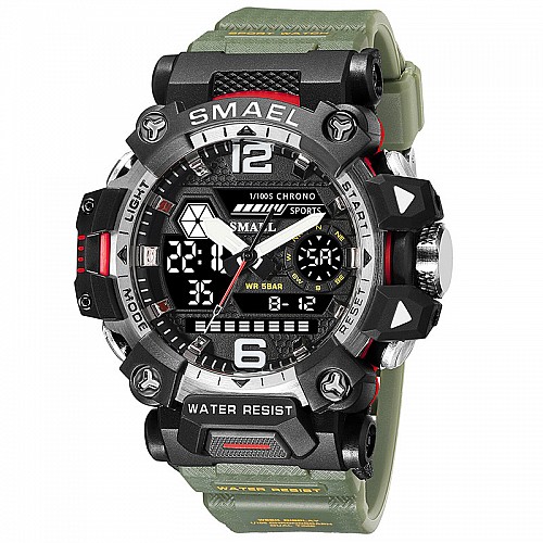 Часы наручные мужские Smael 8072 Army Green (15188-hbr)