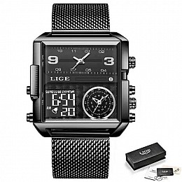 Наручные часы мужские Lige Maxi LG8925 Black (15251-hbr)