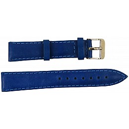 Ремешок для часов кожаный Mykhail Ikhtyar 18 мм Синий (S18-308S blue)