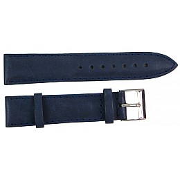Ремінець для годинників шкіряний Mykhail Ikhtyar ширина 22 мм Темно-синій (S22-009S navy)