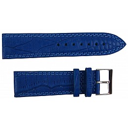 Кожаный ремешок для часов под крокодила Mykhail Ikhtyar ширина 24 мм Синий (S24-319S blue)